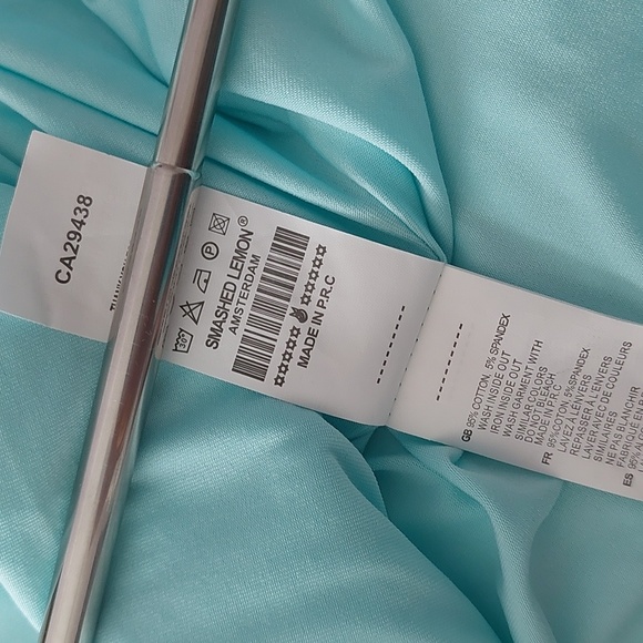 Blue, printed, dress - Picture 4 of 6